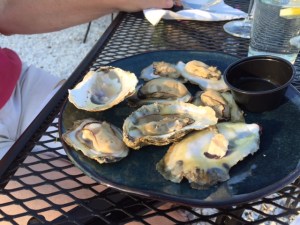 Roast oysters at Merroir. 